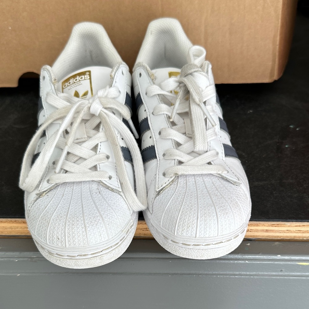 Adidas Kids White and Black Sneakers
